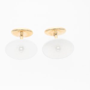 GEMELLI IN ORO GIALLO E MADREPERLA