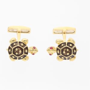 GEMELLI IN ORO GIALLO TARTARUGA