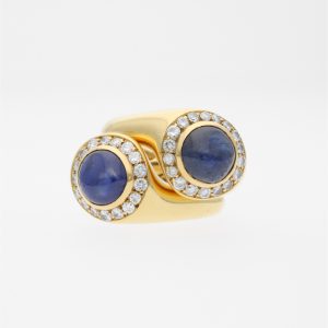 ANELLO MIGNOLO ZAFFIRI E DIAMANTI
