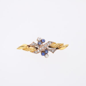 SPILLA CON DIAMANTI E ZAFFIRI